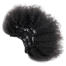 Load image into Gallery viewer, Afro Curly Clip In Human Hair Extensions Brazilian Virgin Hair 8inch-28inch 7 Pieces/Set Natural Color 120g/set