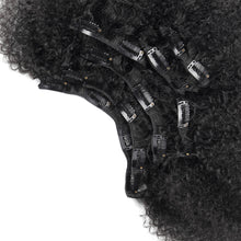 Load image into Gallery viewer, Afro Curly Clip In Human Hair Extensions Brazilian Virgin Hair 8inch-28inch 7 Pieces/Set Natural Color 120g/set