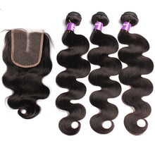 Load image into Gallery viewer, Body Wave Peruvian With Lace Closure &amp; 3 bundles
