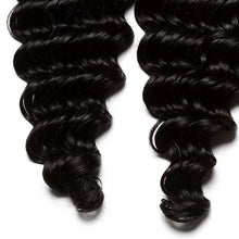 Load image into Gallery viewer, Malaysian Hair Three Deep Wave Bundles 4x4 Lace Closure With Baby Hair