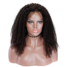 Load image into Gallery viewer, Brazilian Virgin Kinky Curly Wig With Baby Hair Natural Color 250 Density Lace Front Human Hair Wig