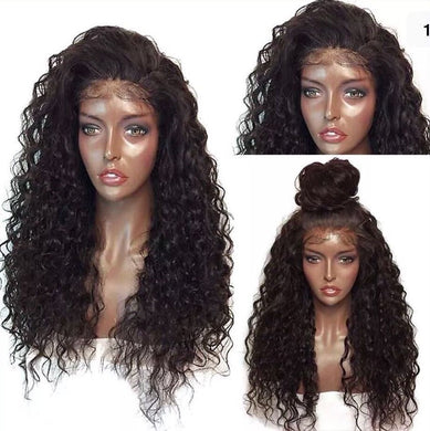 Full Lace Wavy Brazilian Virgin Hair Lace Wig with Pre Plucked Glueless Cap