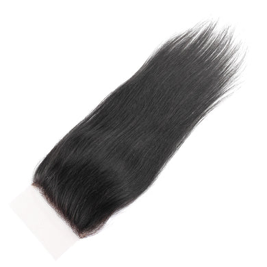 Brazilian Virgin Straight Hair 3 Bundles with 4x4 Lace Closure