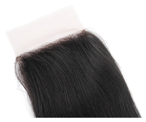 Brazilian Virgin Straight Hair 3 Bundles with 4x4 Lace Closure