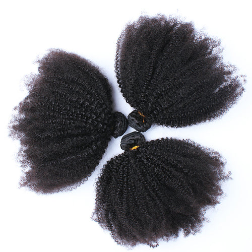 3 Bundles Mongolian Afro Kinky Curly 4B 4C 100% Natural Virgin Human Hair