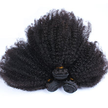 Load image into Gallery viewer, Afro Kinky Curly Brazilian Hair 3 Bundles With Frontal Closure 13X4 Lace Frontal